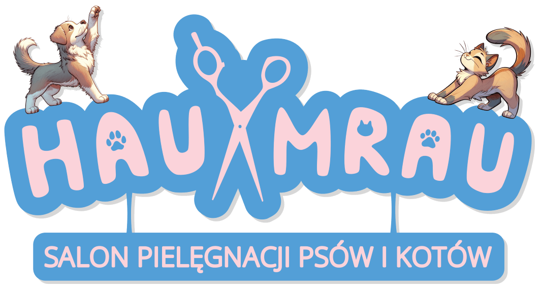 Groomer Unisław, salon pielęgnacji psów i kotów Hau Mrau, psi fryzjer logo